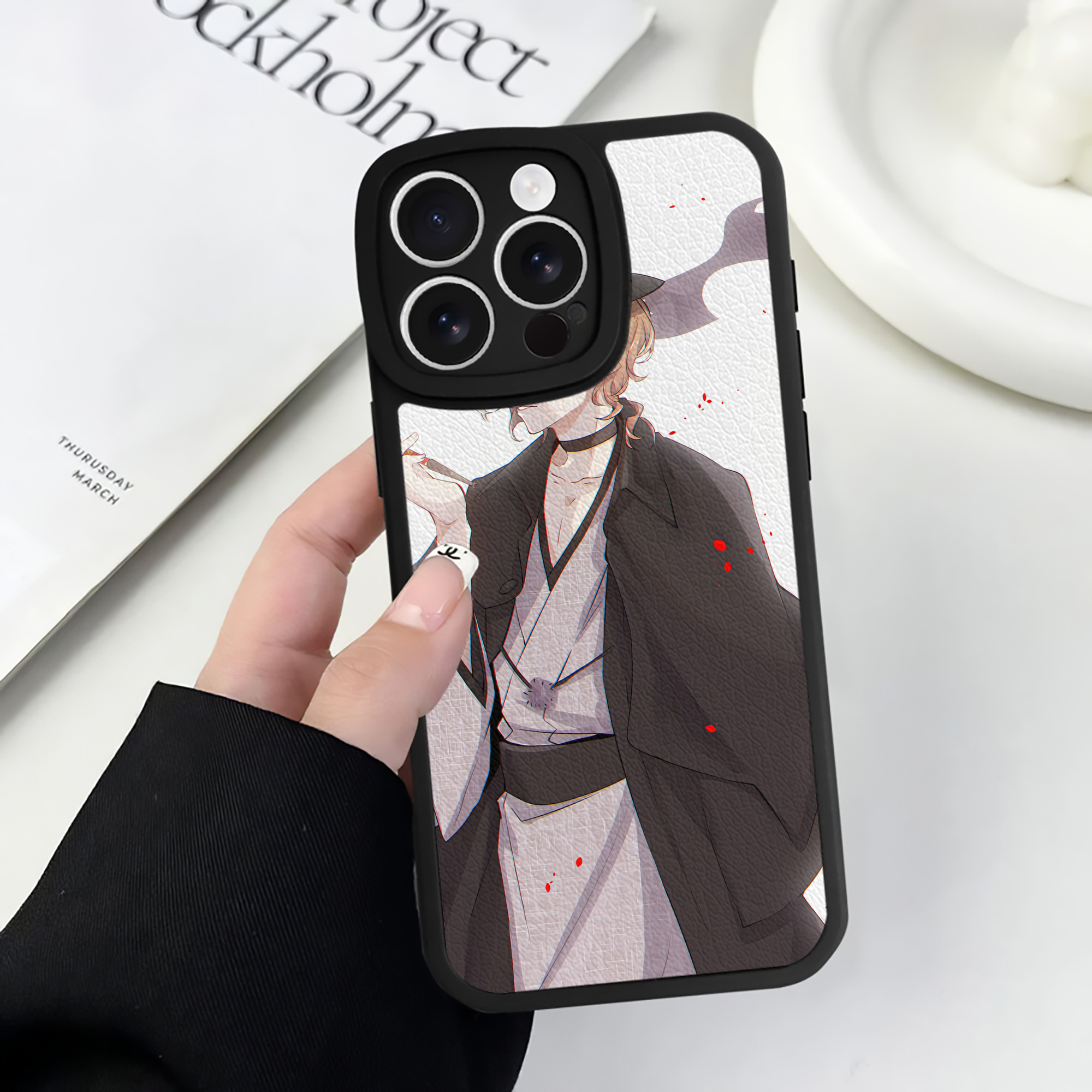 （画像用） 文豪ストレイドッグス Bungo Stray Dogs 【iPhone 16シリーズ対応】シリコンスマホケース（レザー調） 材質：シリコン